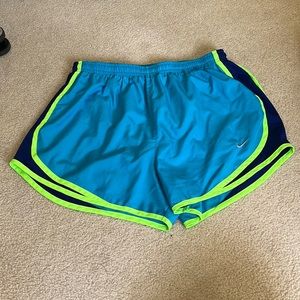 Bright blue/green nike shorts